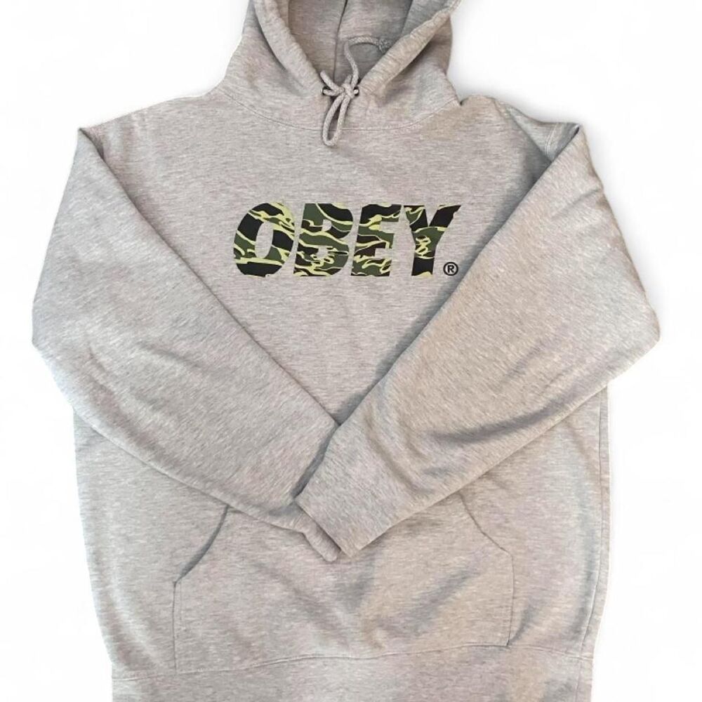 Obey Men's Grey Hoodie
